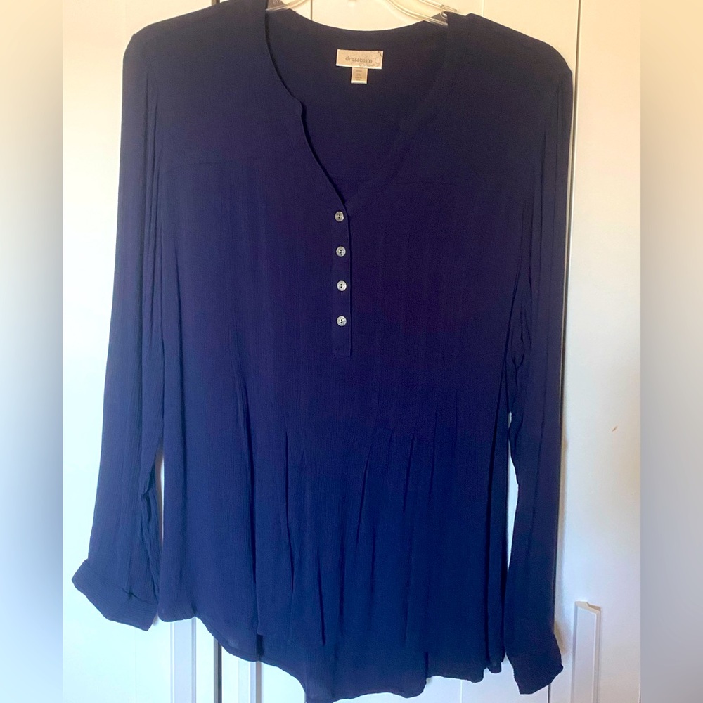 DRESSBARN BLUE TUNIC TOP